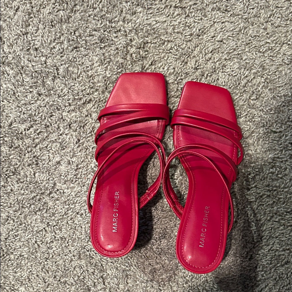 Marc Fisher Strappy Red Sandals - Picture 2 of 5